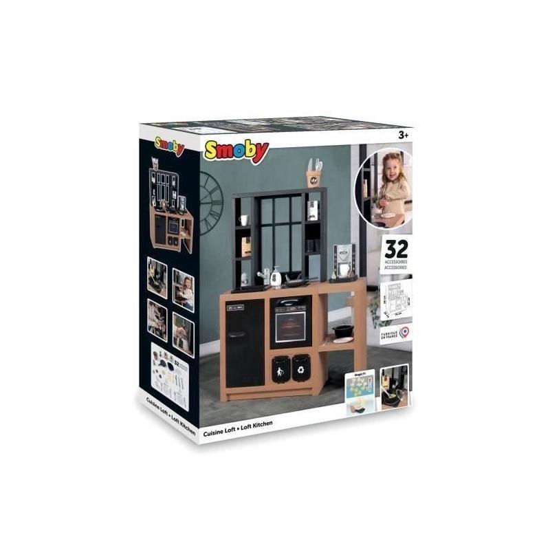 Cuisine enfant Smoby Loft 32 accessoires, design industriel • dès 3 ans