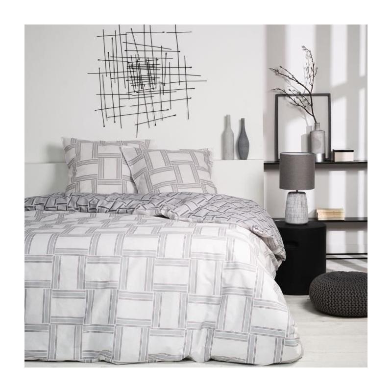 Parure de lit 100% coton Sunshine 240x260 - 2 taies d'oreiller - HOUSSE DE COUETTE
