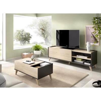 Ensemble Salon Moderne : Meuble TV + Table Basse Relevable