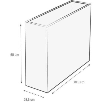 Bac à fleurs Muret Loft Graphit 46L Blanc cérusé - Fabriqué en France