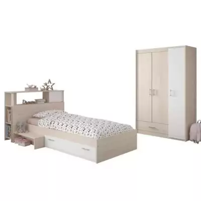 Ensemble enfant CHARLEMAGNE - Design contemporain - Acacia clair et blanc