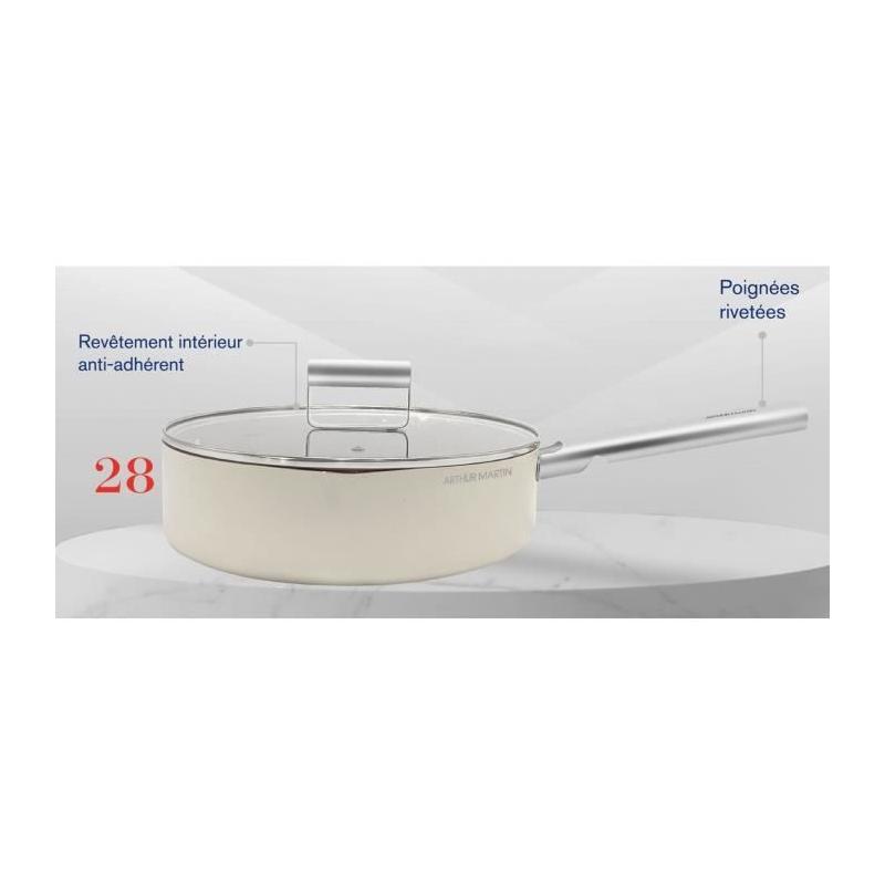 Sauteuse Arthur Martin 28 cm avec couvercle - Aluminium Forgé