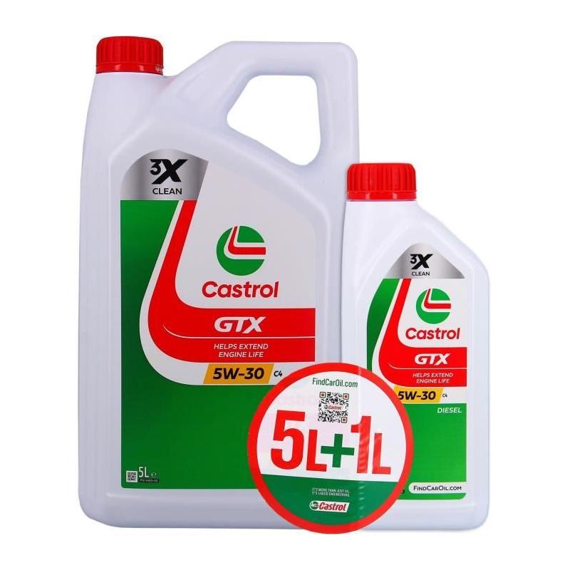Huile Moteur CASTROL GTX 5W-30 C4 - Lot de 5L+1L