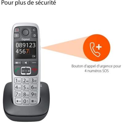 Téléphone Fixe Gigaset E560 Silver - Compact et Performant