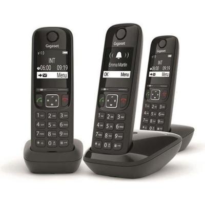 Pack Téléphones AS690 Trio Noir - Performant HSP™ - Blocage d'appels efficace