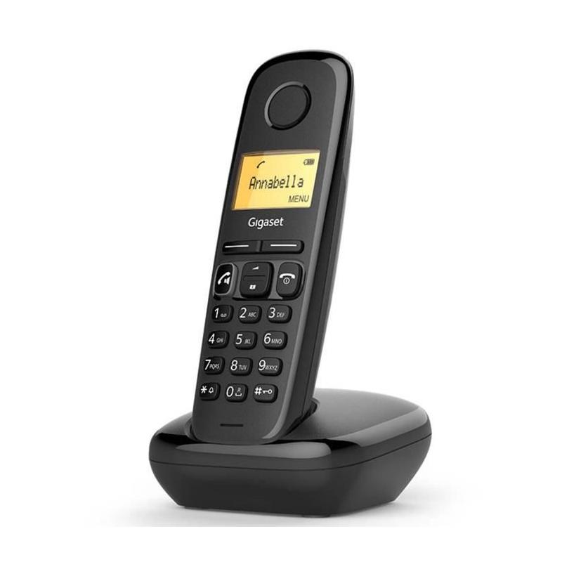 Téléphone sans fil Gigaset A270 Solo - Noir: Mains libres, Répertoire 80 noms, Autonomie 1080 min