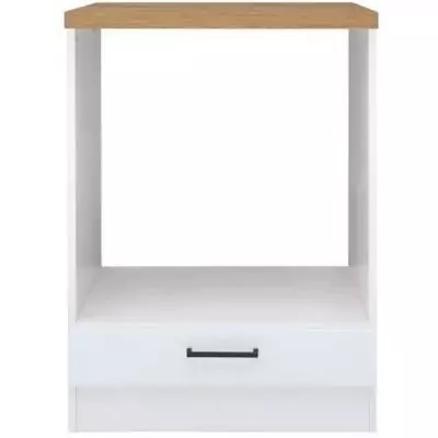 Meuble bas four 60 cm JUNONA - Blanc brillant - Compact et moderne Meuble bas four 60 cm JUNONA - Blanc brillant - Compact et moderne