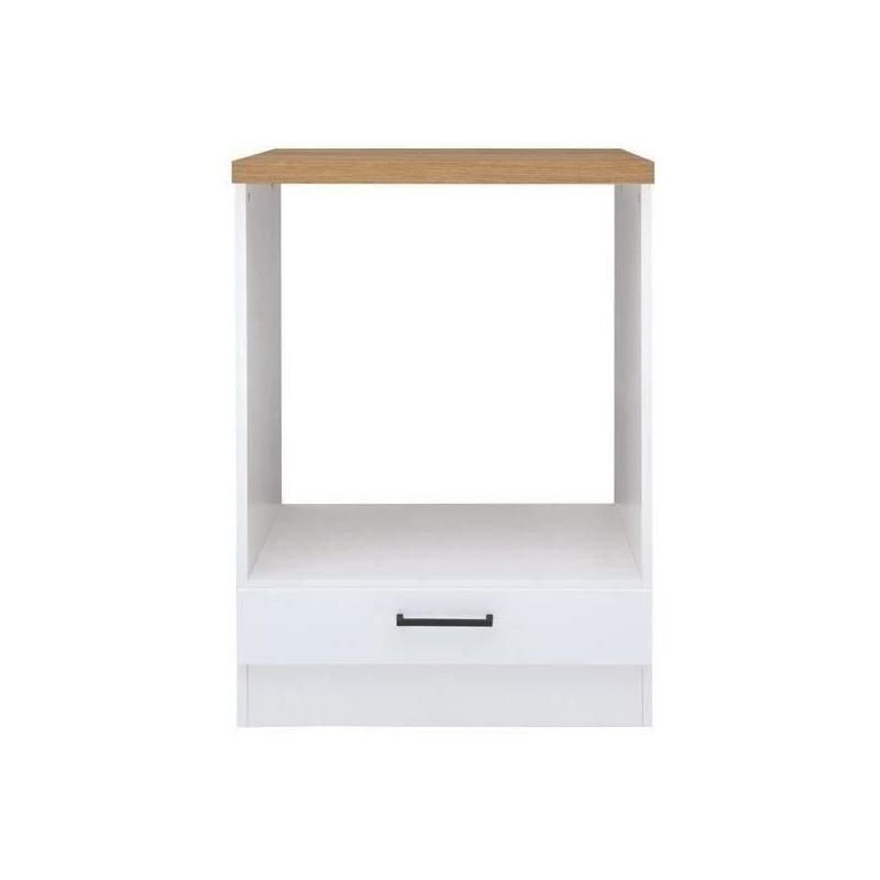 Meuble bas four 60 cm JUNONA - Blanc brillant - Compact et moderne