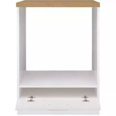 Meuble bas four 60 cm JUNONA - Blanc brillant - Compact et moderne Meuble bas four 60 cm JUNONA - Blanc brillant - Compact et moderne