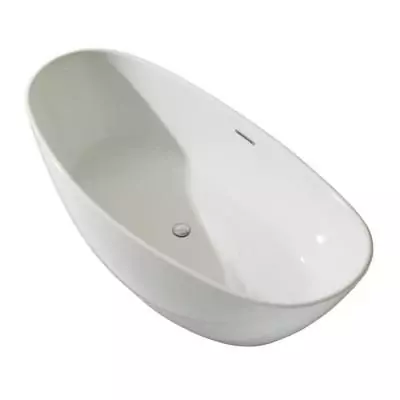 Baignoire îlot OCEANIC - En acrylique blanc - Bonde poussoir