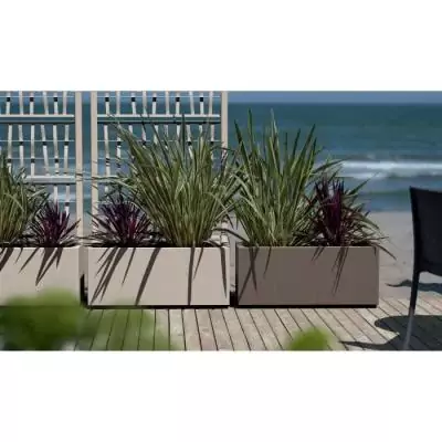 Bac à fleur Ethica rectangulaire 80 cm graphite - Jardinière tendance