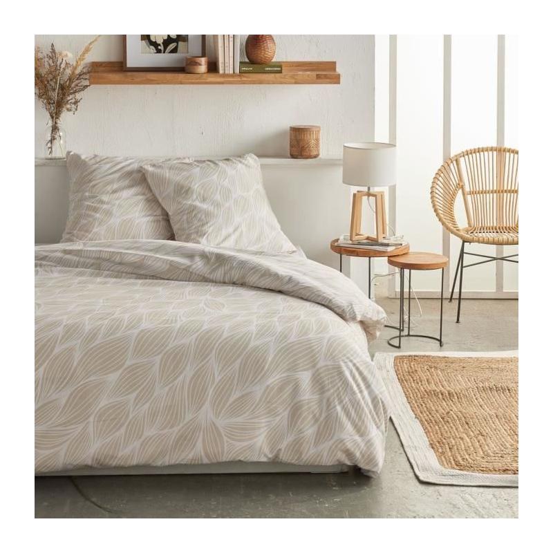 Parure de lit graphique TODAY Crazy - 2 pers - Beige 220x240 cm