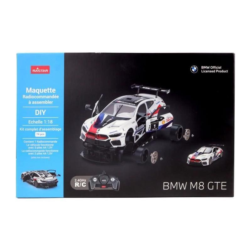 Voiture Télécommandée BMW M8 GTE Blanc - 1/18 - Assemblage Facile