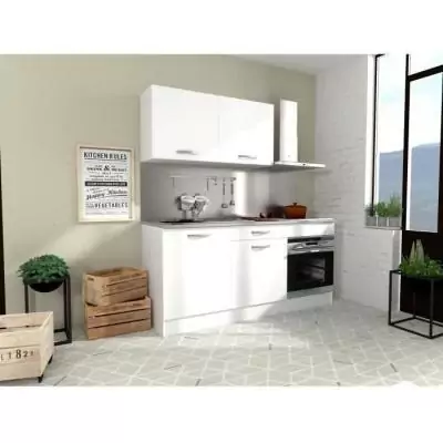 Cuisine complète OSLO 180cm Blanc Mat - Made in France Cuisine complète OSLO 180cm Blanc Mat - Made in France