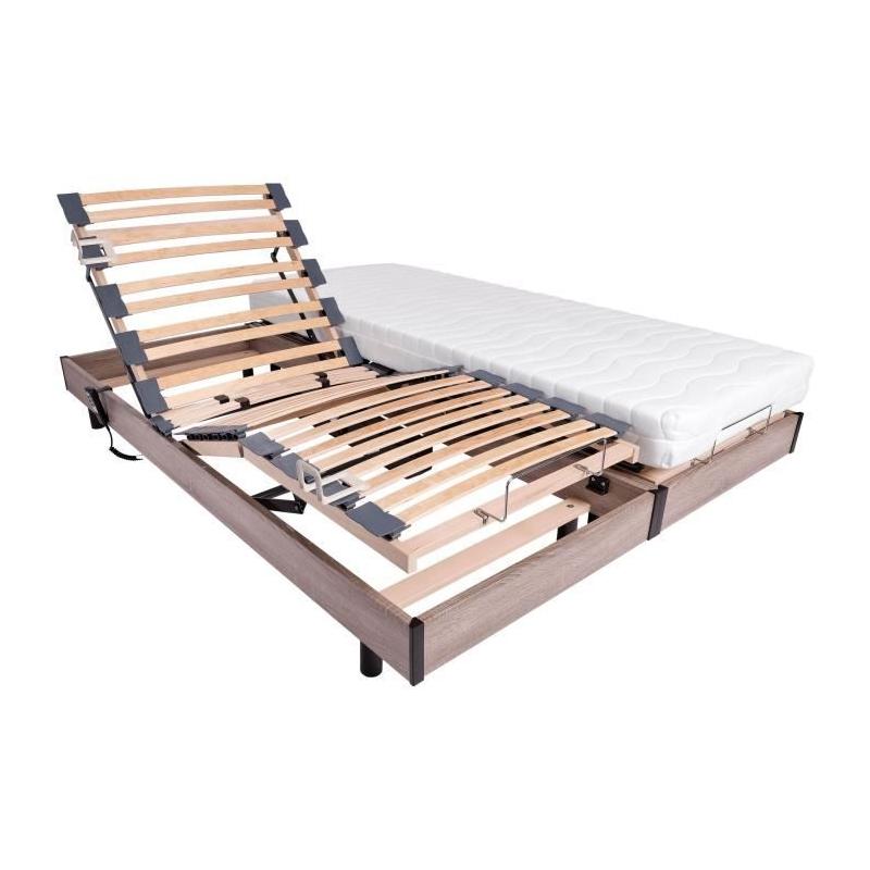 Ensemble relaxation matelas + sommiers électriques 2x80x200 - Qualité française