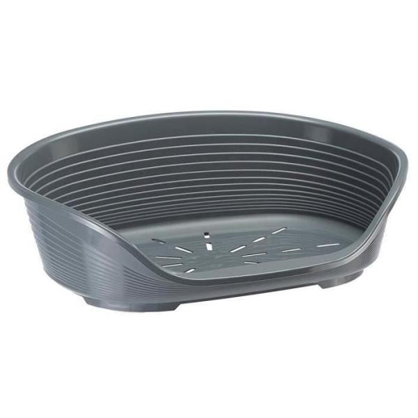 FERPLAST Panier pour chien plastique SIESTA Deluxe Taille 4 - 61,5x45x21,5 cm - Gris foncé