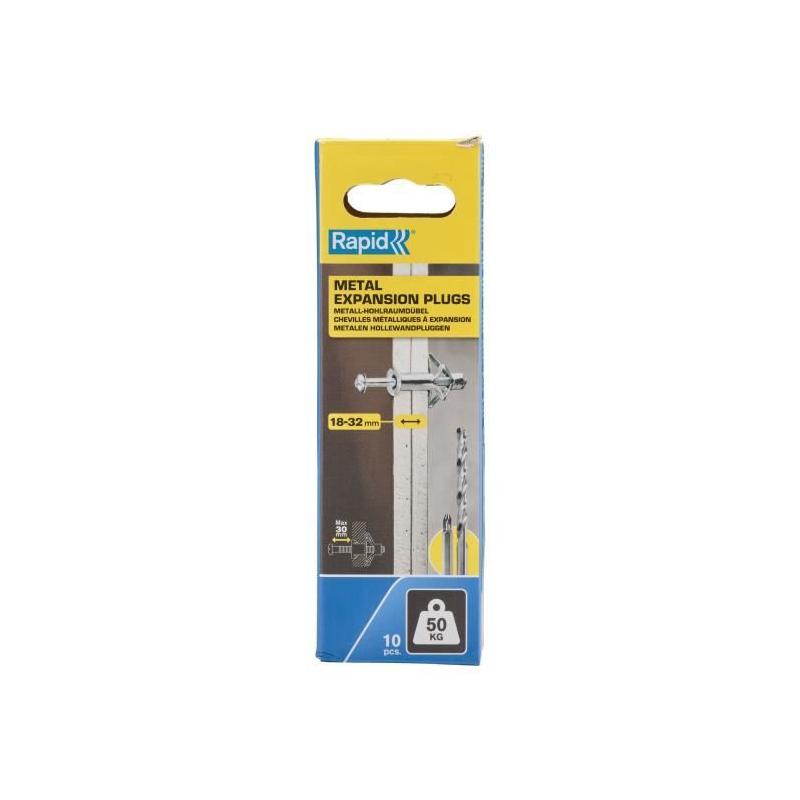 Blister 10pcs bouchons expansion métalliques ø13x65 vis m6x75