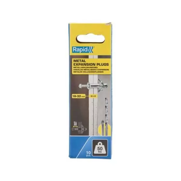 Blister de 10 pcs. bouchons d'expansion métalliques ø13x65 vis m6x75 5001554 rapid