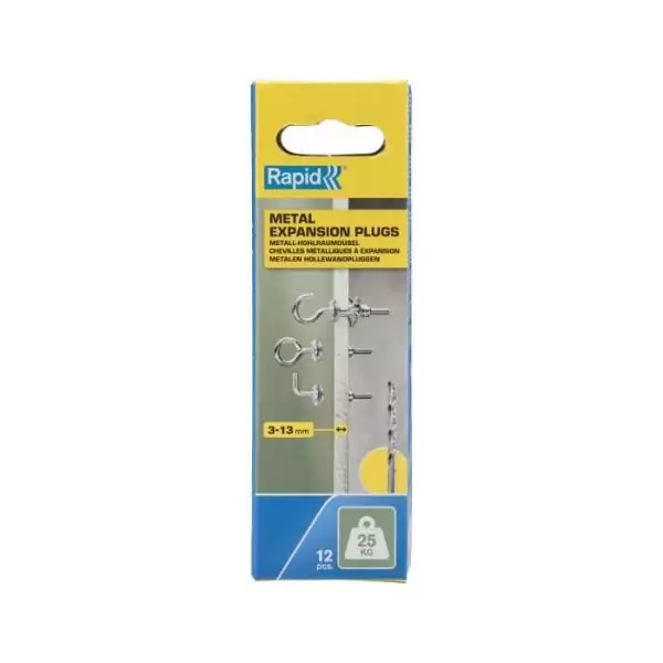 Bouchons d'expansion - Rapid - Modele 5001556 - Ø8x32 - Vis Ø4 - Lot de 12 pcs.