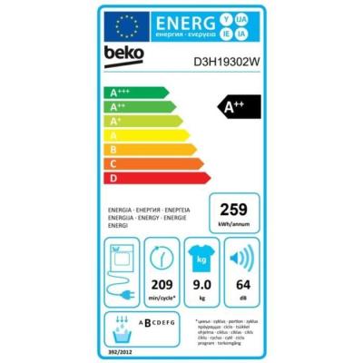 Sèche-linge Eco Sense BEKO 9 kg - Classe A++ - Blanc
