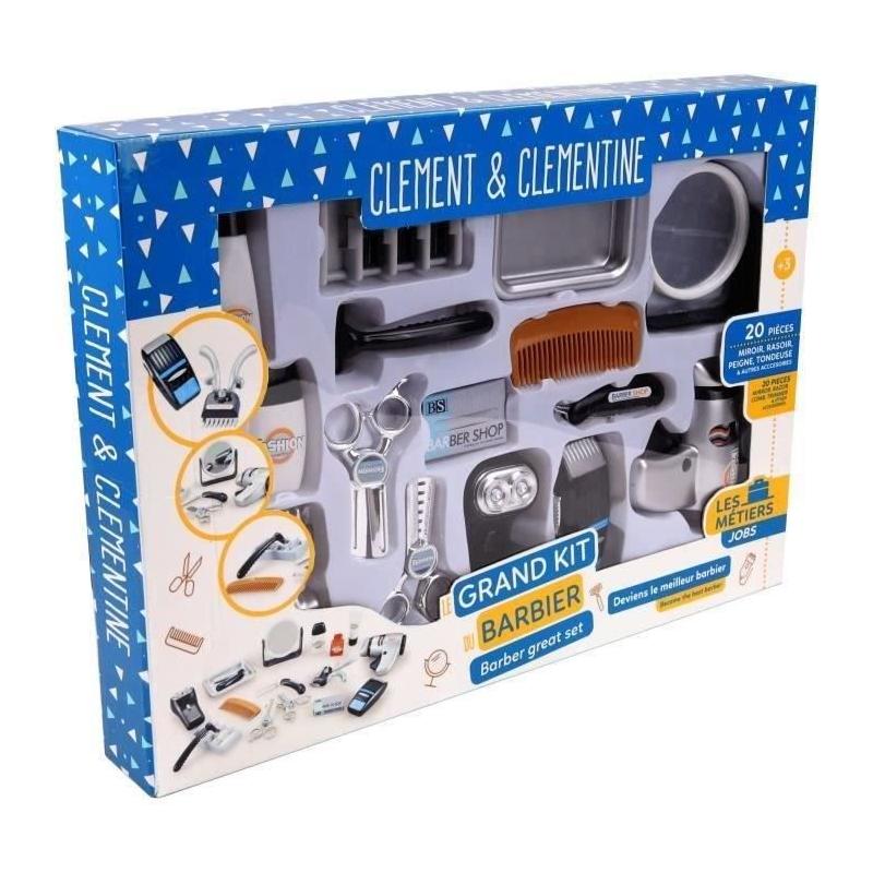 Set coiffeur pour enfants - CLEMENT CLEMENTINE - Tondeuse, sèche-cheveux, rasoirs
