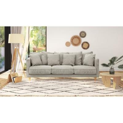 Canapé fixe 4 places CONSTANCE - Beige - Éco-responsable - Label Oeko-Tex