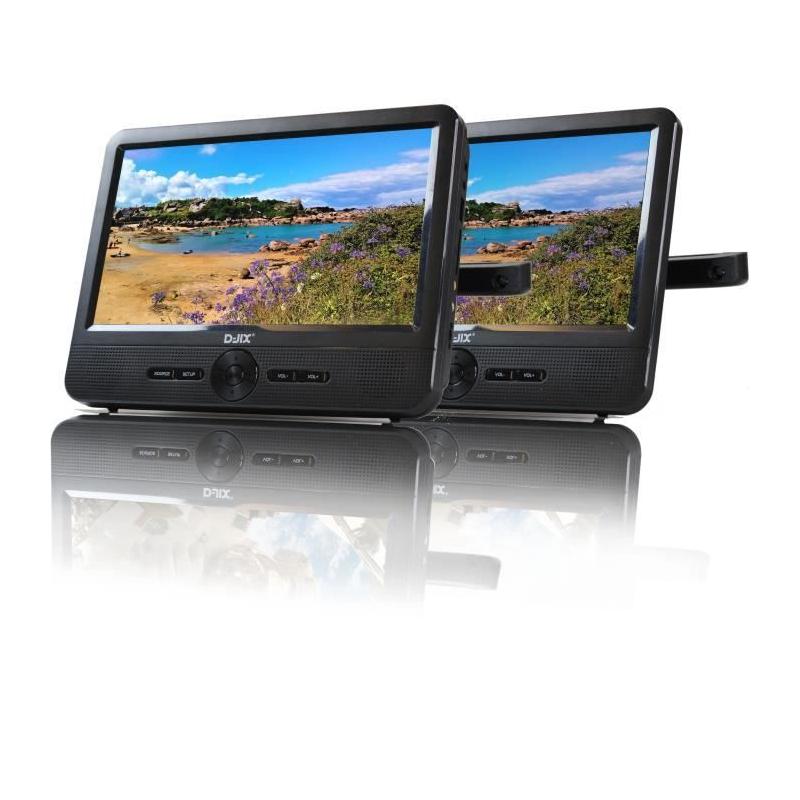 Lecteur DVD portable DJIX PVS906-50SM 9 - Double écran - Autonomie 2h - Noir - Idéal pour les voyages