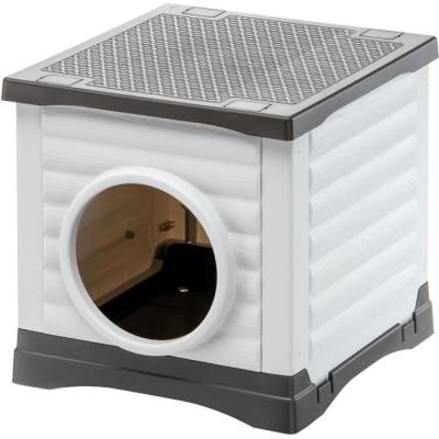 Abri pour petits animaux FERPLAST PETVILLA 50 - Blanc/Gris