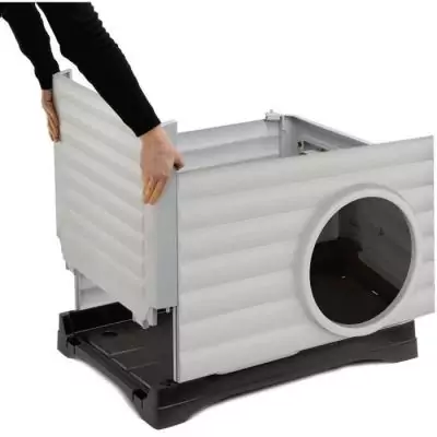 Abri pour petits animaux FERPLAST PETVILLA 50 - Blanc/Gris Abri pour petits animaux FERPLAST PETVILLA 50 - Blanc/Gris