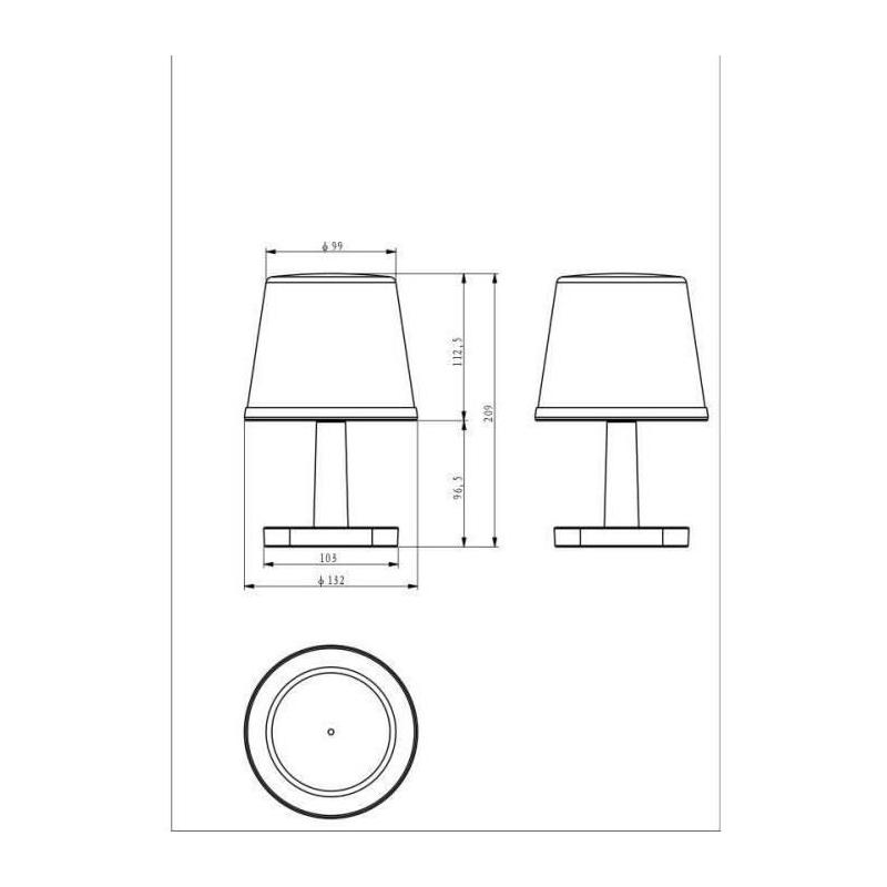 Lampe de table solaire GALIX G4410 - 25 Lumens - H20 cm