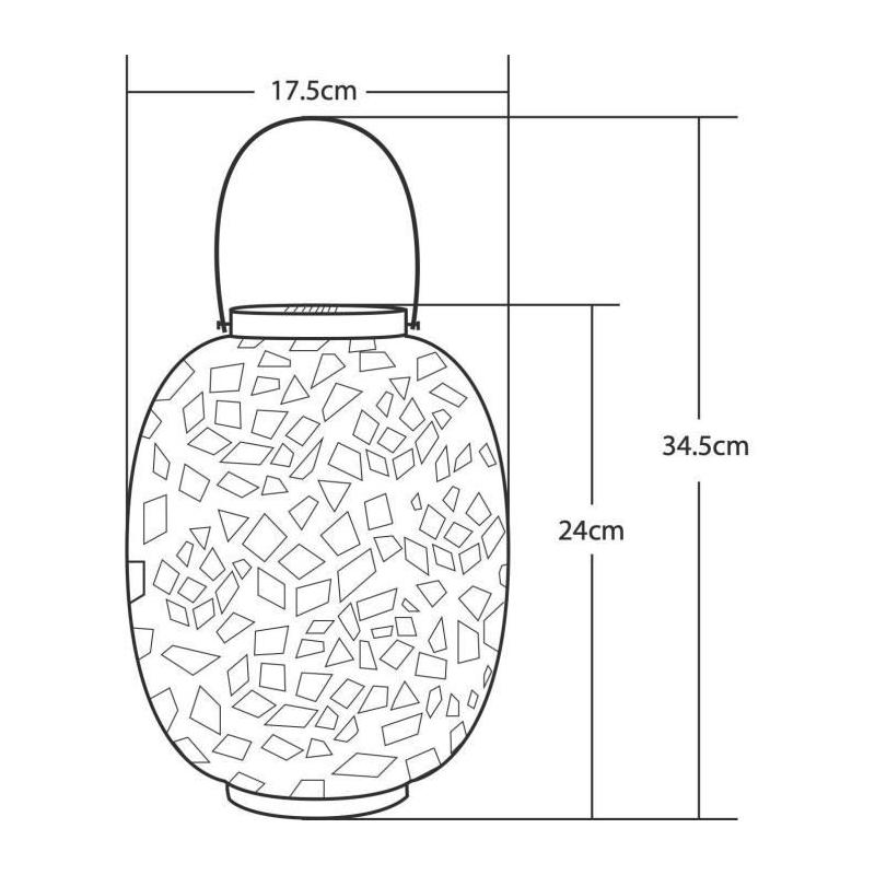 Lanterne solaire GALIX G2002 cuivre - Éclairage LED blanc - H35 cm
