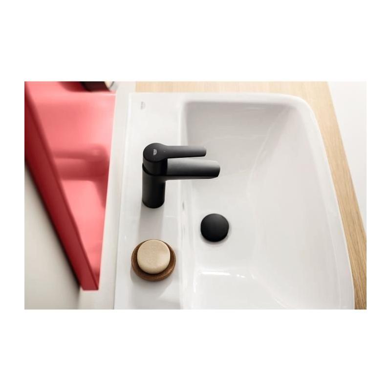 Mitigeur lavabo monocommande GROHE Start - Noir mat - Taille S - Économie d'eau