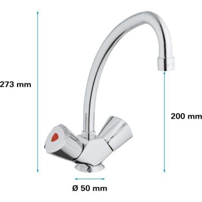 Mitigeur Evier GROHE Costa Trend - Bec haut - Chromé