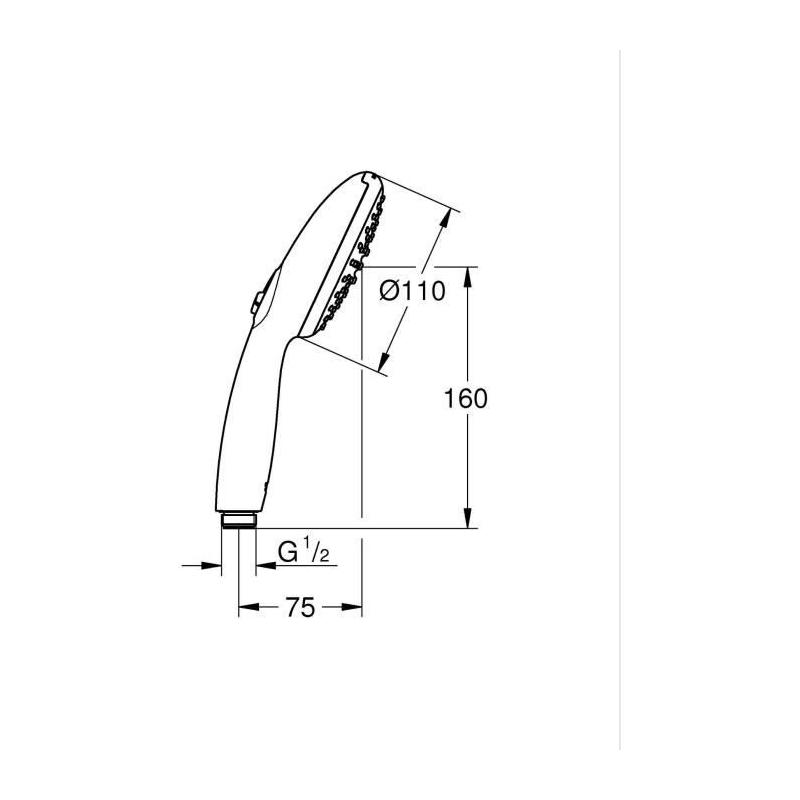 Pommeau de douche GROHE Vitalio Start 110 - 2 jets - Economie d'eau