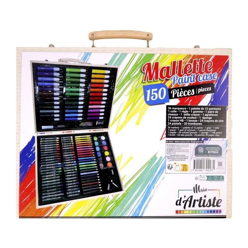 Mallette de dessin MAIN D'ARTISTE 150 Pièces - Loisir Créatif