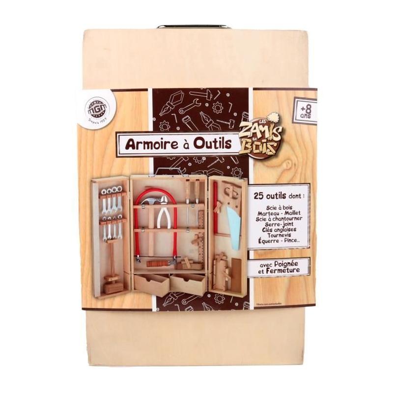 Armoire à outils en bois PLANETE BOIS - 25 pcs - FSC