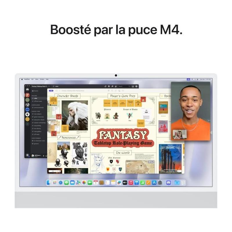 iMac 24 Argent 2024: Écran Retina 4,5K, 256Go SSD, 16Go RAM