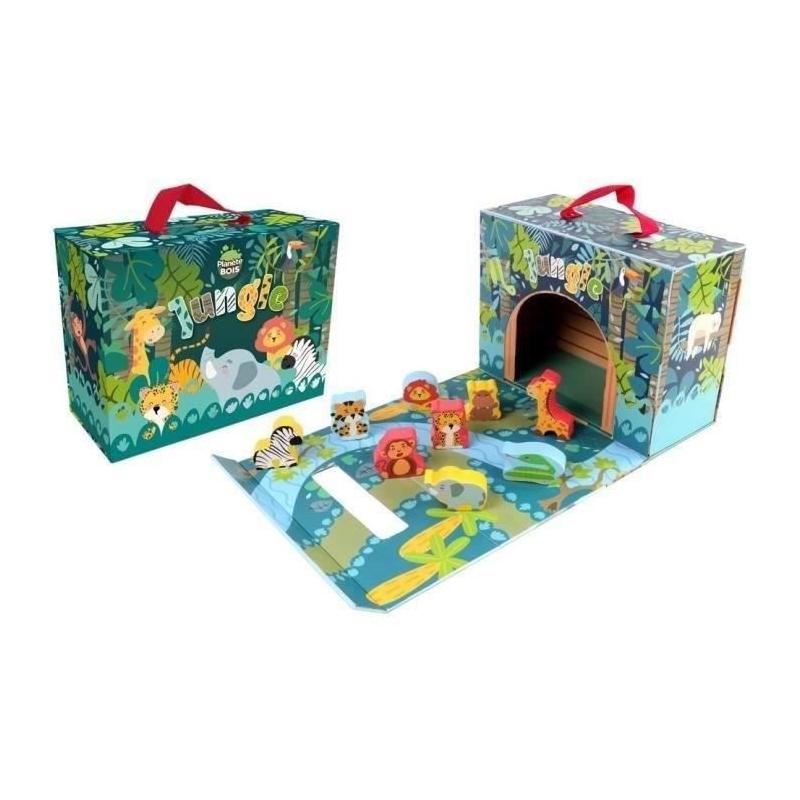 Jeu enfant Safari en bois - 10 pièces FSC - À partir de 18 mois