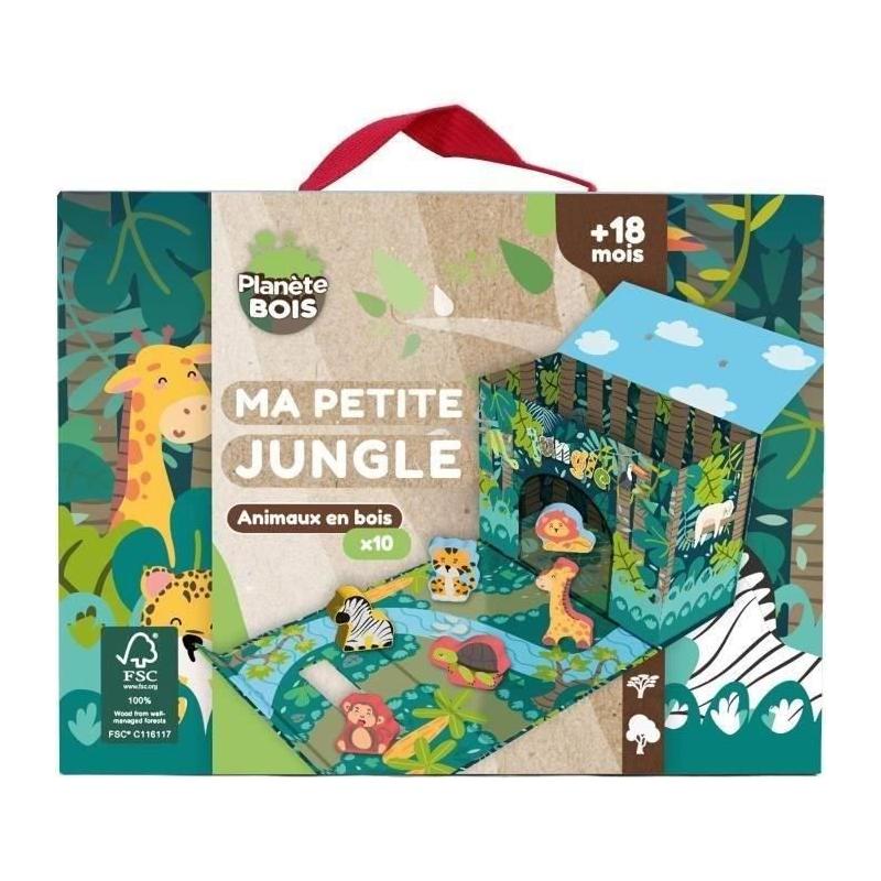 Jeu enfant Safari en bois - 10 pièces FSC - À partir de 18 mois