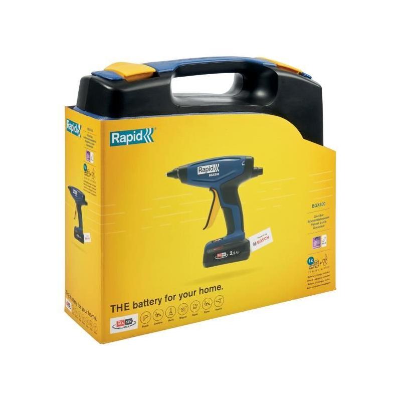 Pistolet à colle sans fil 18V - RAPID BGX500 - 60 caractères max