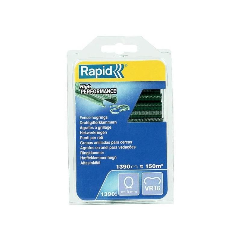 Agrafes grillage - RAPIDE - VR16 Vert - Blister 1390 - AGRAFEUSE A MAIN