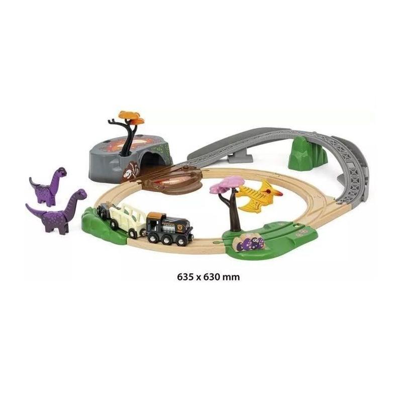 BRIO Circuit Aventure Dinosaure 21 pièces - Jeu sans Pile - Dinosaures Inclus
