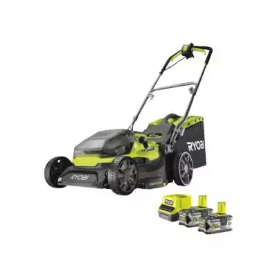 Tondeuse HYBRIDE 36V RYOBI - Coupe 37 cm + 2 batteries 5 Ah & charg.