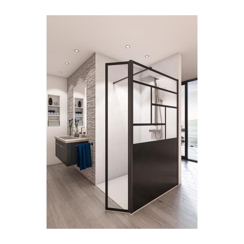 Paroi de douche BALEARES ATELIER N°14 - Verre Timeless 8mm - L.100cm x H.198cm
