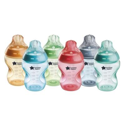 Lot de 6 Biberons Anti-colique Tommee Tippee Natural Start - Colorés