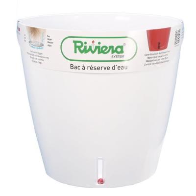 Pot de fleur rond Eva New en plastique - RIVIERA - Ø 31 cm - Blanc Pot de fleur rond Eva New en plastique - RIVIERA - Ø 31 cm - Blanc