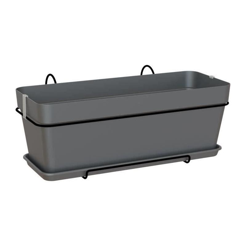Kit Jardinière ARTEVASI Capri 50cm Anthracite - Idéal pour vos plantes