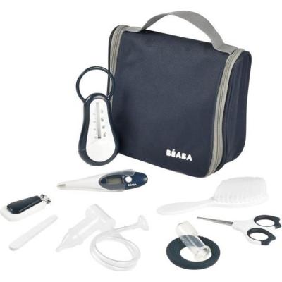 Trousse de Toilette Bébé BÉABA - 9 Accessoires - Thermomètre Bain et Digital