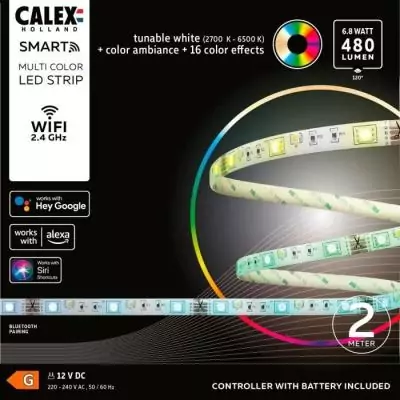 Ruban LED Intelligent CALEX 2M - Couleurs RGB, CCT 2700-6500K