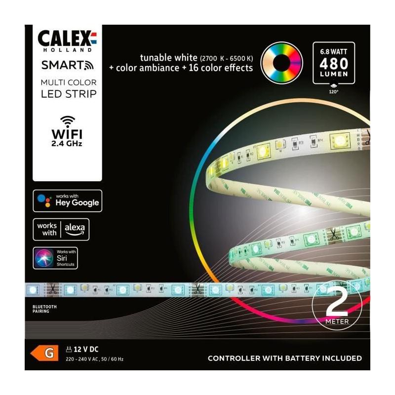 Ruban LED Intelligent CALEX 2M - Couleurs RGB, CCT 2700-6500K